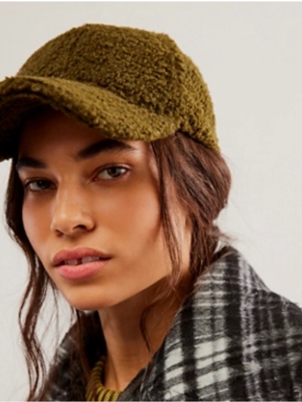 Free People Beau Sherpa Cap in Olive